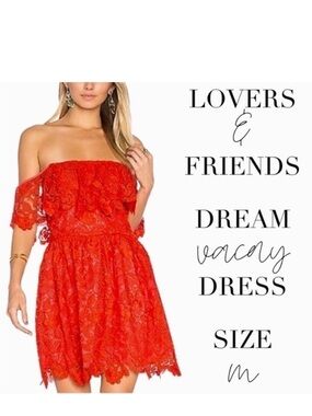 Lovers + Friends red off the shoulder date night party cocktail dress